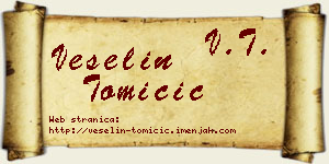 Veselin Tomičić vizit kartica